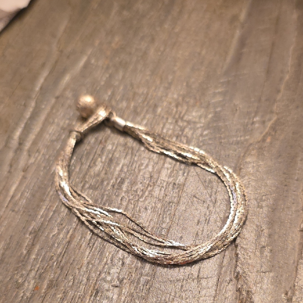 Silver Multi-Strand Woven Bracelet - Women's Jewelry